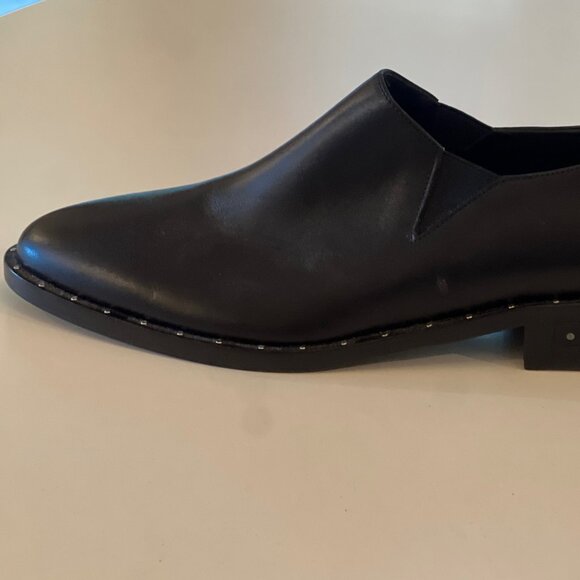 Freda Salvador Black Leather Studded Loafers sz 5 - Picture 3 of 5